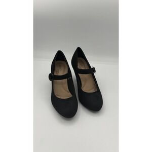 Dexflex Comfort Womens Karol Black Faux Suede Mary Jane Block Heel Shoes  6M